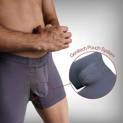 Astronut Men's Boxer Shorts Cosmic Gray With Geni-Tech Pouch