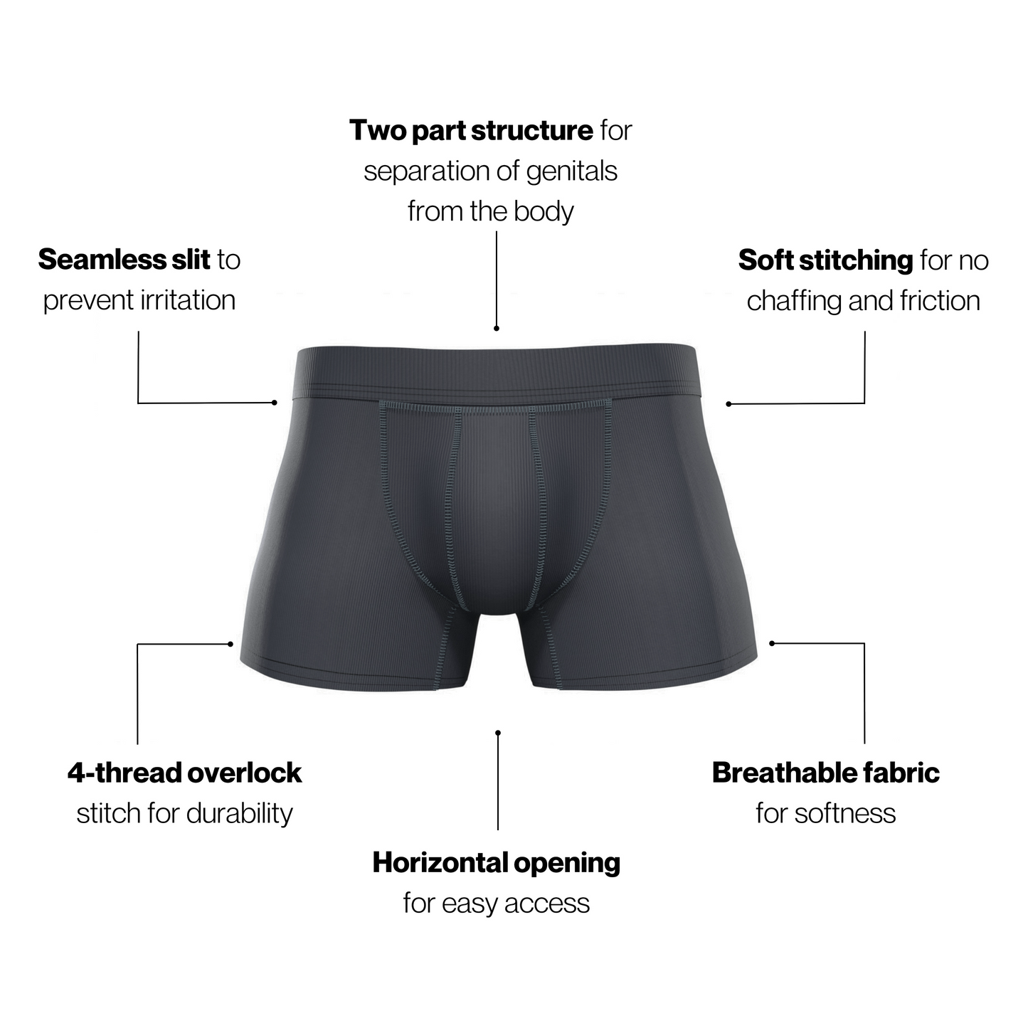 Astronut Men's Boxer Shorts Cosmic Gray With Geni-Tech Pouch